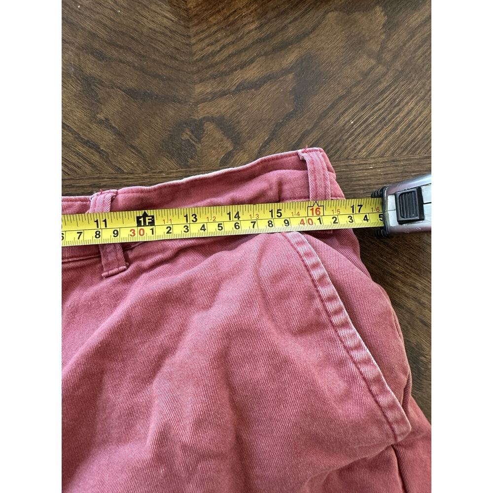 American Eagle Mens Red Flat Front Mid Rise Belt Loops Chino Shorts Size 33 - Picture 5 of 6